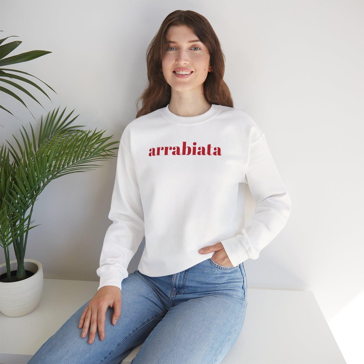 Spicy Arrabbiata Sweatshirt - Unisex Crewneck with Chili Peppers, Cozy Gift for Foodies, Casual Wear, Fall & Winter Fashion, Culinary Humor