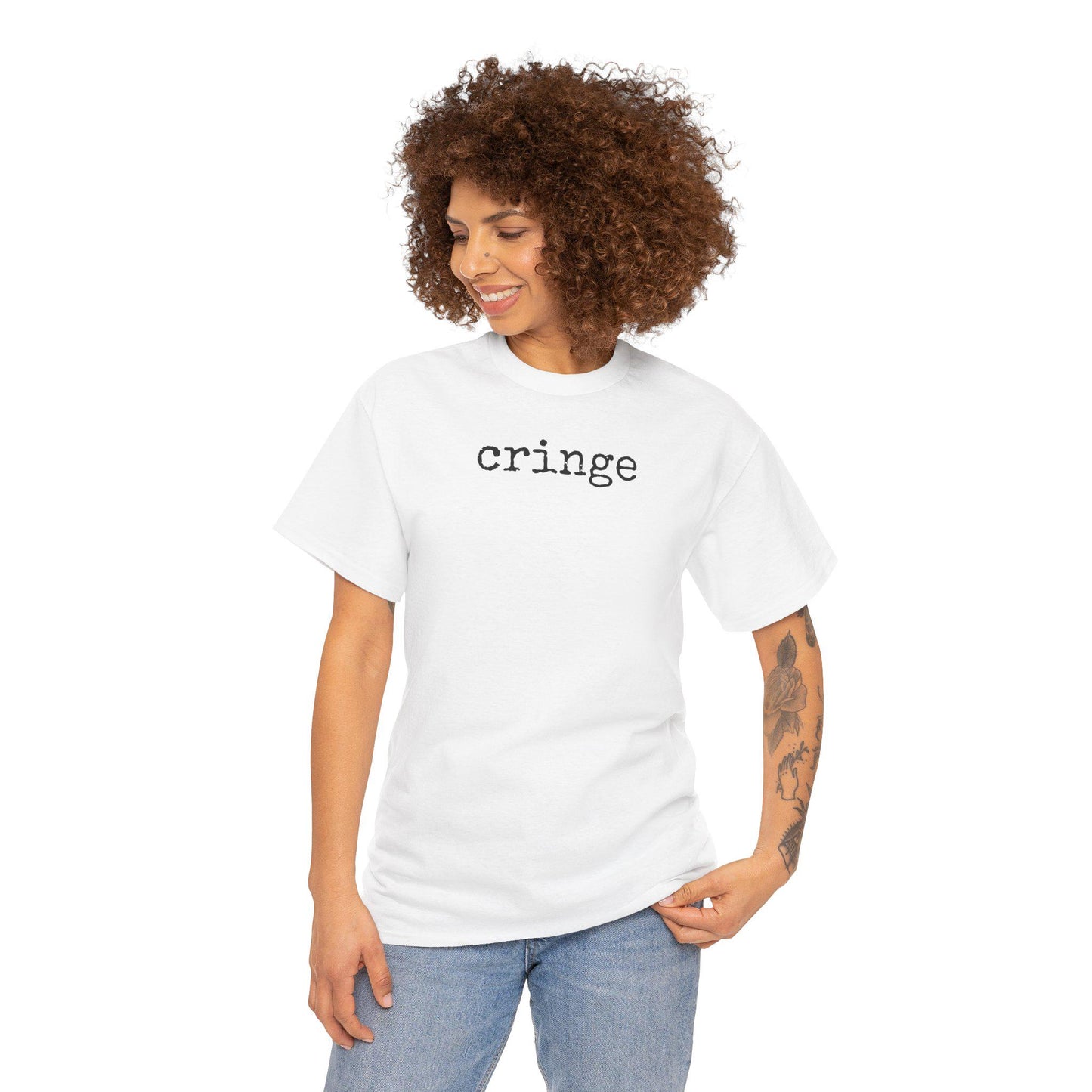 Cringe Unisex Heavy Cotton Tee - Funny Graphic T-Shirt, Casual Wear, Gift for Friends, Trendy Top, Everyday Fashion
