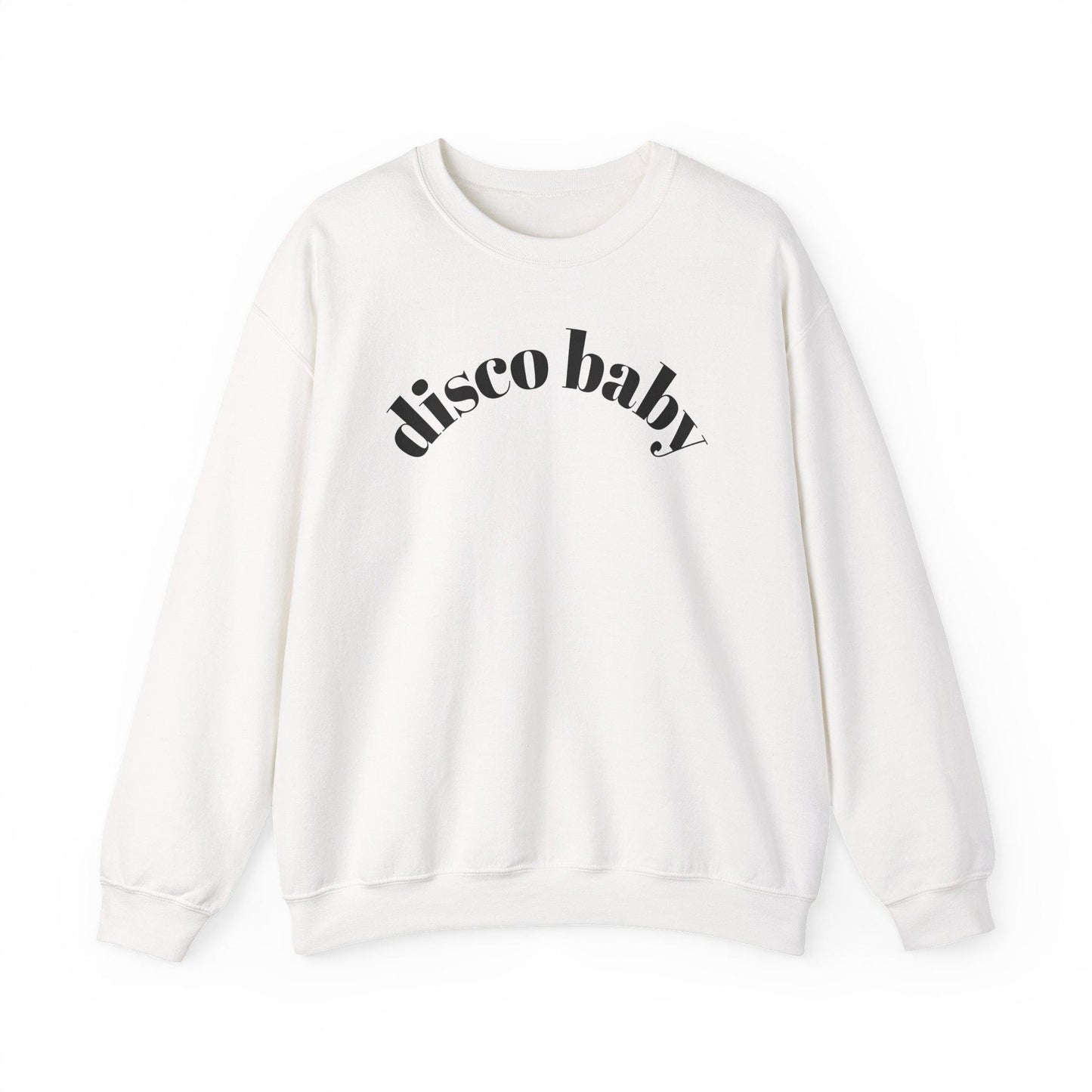 Disco Baby Crewneck Sweatshirt, Unisex Sweatshirt, Retro Apparel, Gift for Music Lovers, Disco Party Wear, Comfortable Fashion
