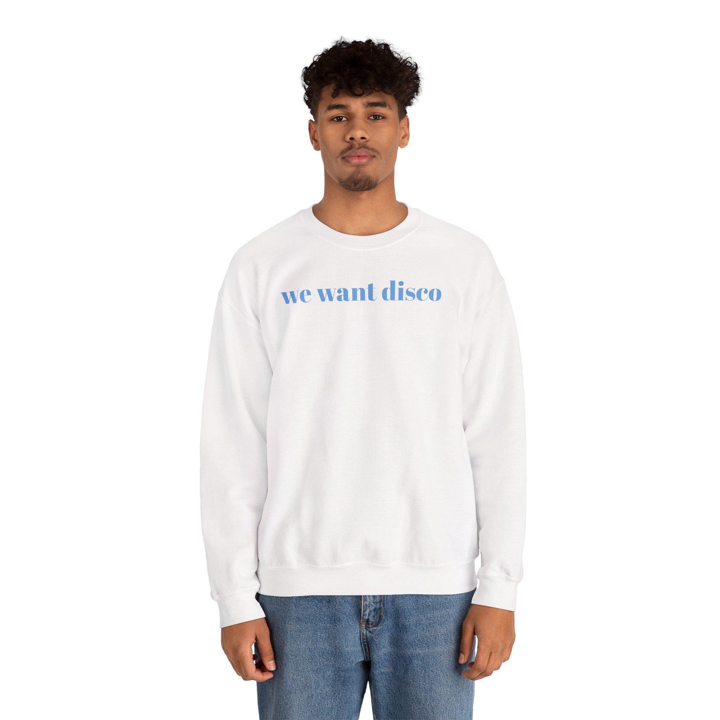 Blue Disco Themed Unisex Sweatshirt Perfect for Parties, Music Lovers, and Casual Outings, Gift for Birthdays, Holidays, or Concerts