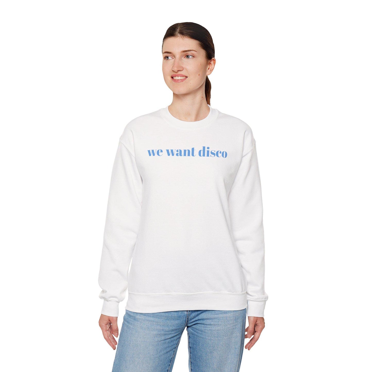 Blue Disco Themed Unisex Sweatshirt Perfect for Parties, Music Lovers, and Casual Outings, Gift for Birthdays, Holidays, or Concerts
