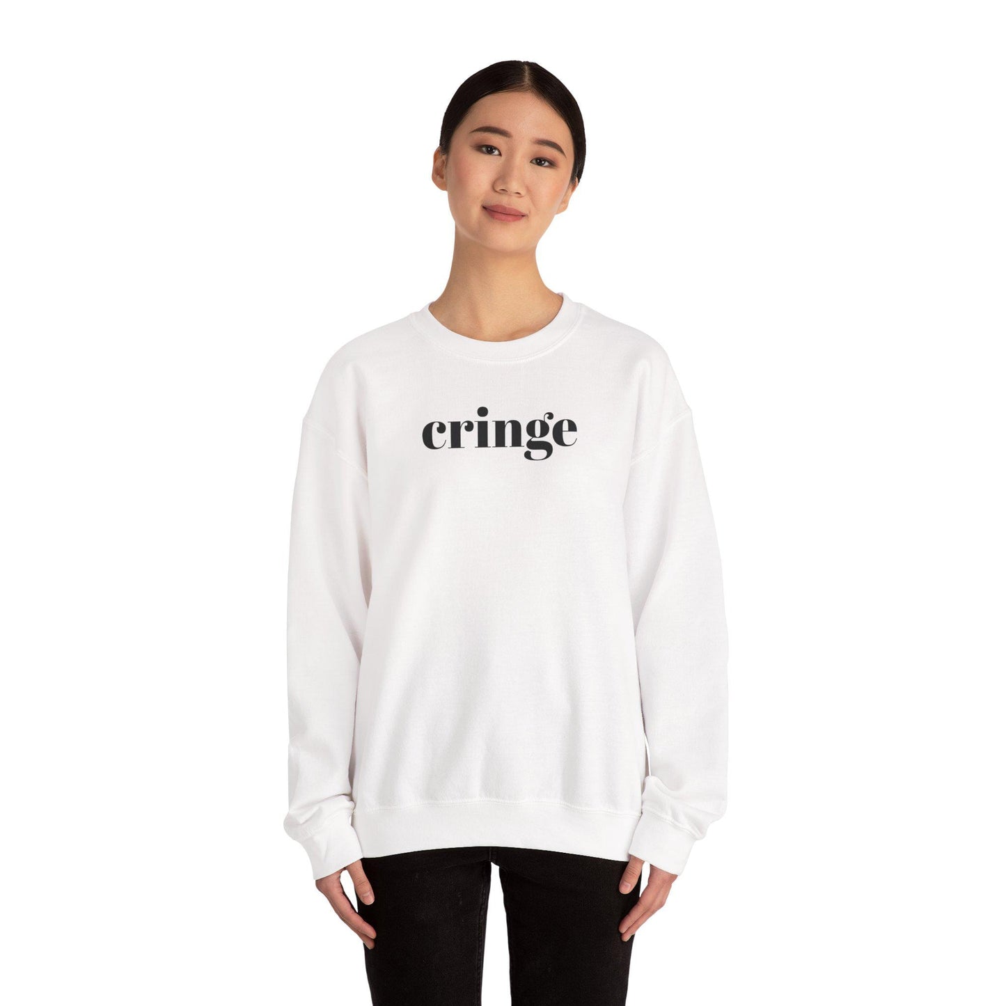 Cringe Unisex Heavy Blend Crewneck Sweatshirt, Cozy Casual Wear, Perfect Gift for Friends, Trendy Streetwear, Comfortable Loungewear