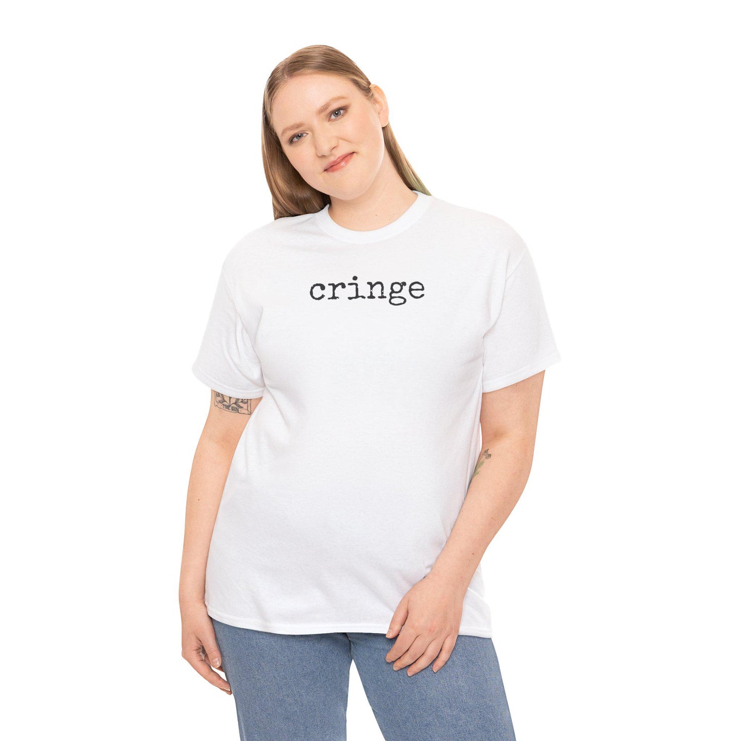 Cringe Unisex Heavy Cotton Tee - Funny Graphic T-Shirt, Casual Wear, Gift for Friends, Trendy Top, Everyday Fashion