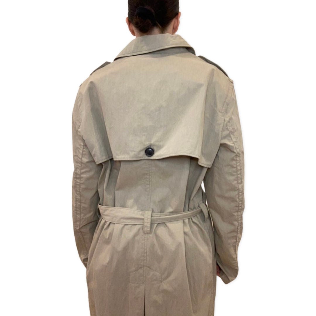 Beige Trench Coat, Jackets and Coats, Gap trench coat, beige long jacket, size Large, Overcoat, Y2K Trench, Grunge Fashion
