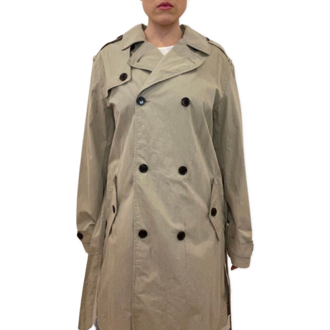 Beige Trench Coat, Jackets and Coats, Gap trench coat, beige long jacket, size Large, Overcoat, Y2K Trench, Grunge Fashion