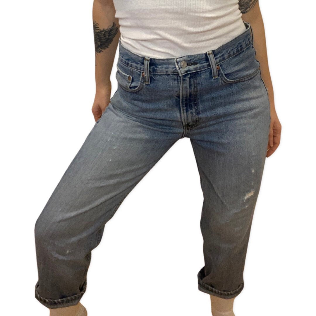 Vintage Levis 516 jeans, Levi denim pants, blue wash jeans, 90s denim, wide leg denim, baggy jeans, size W34 L30, 100% cotton, relaxed fit