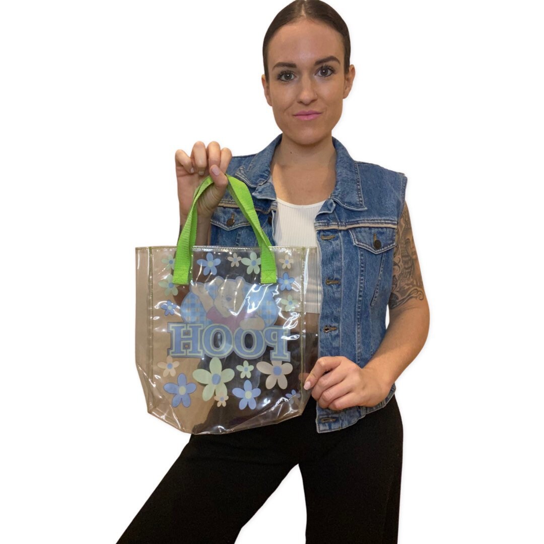 Winnie the Pooh Purse, Transparent Plastic Shoulder Bag, 2000s Purse, Y2K accessories, Disney, Tote Bag