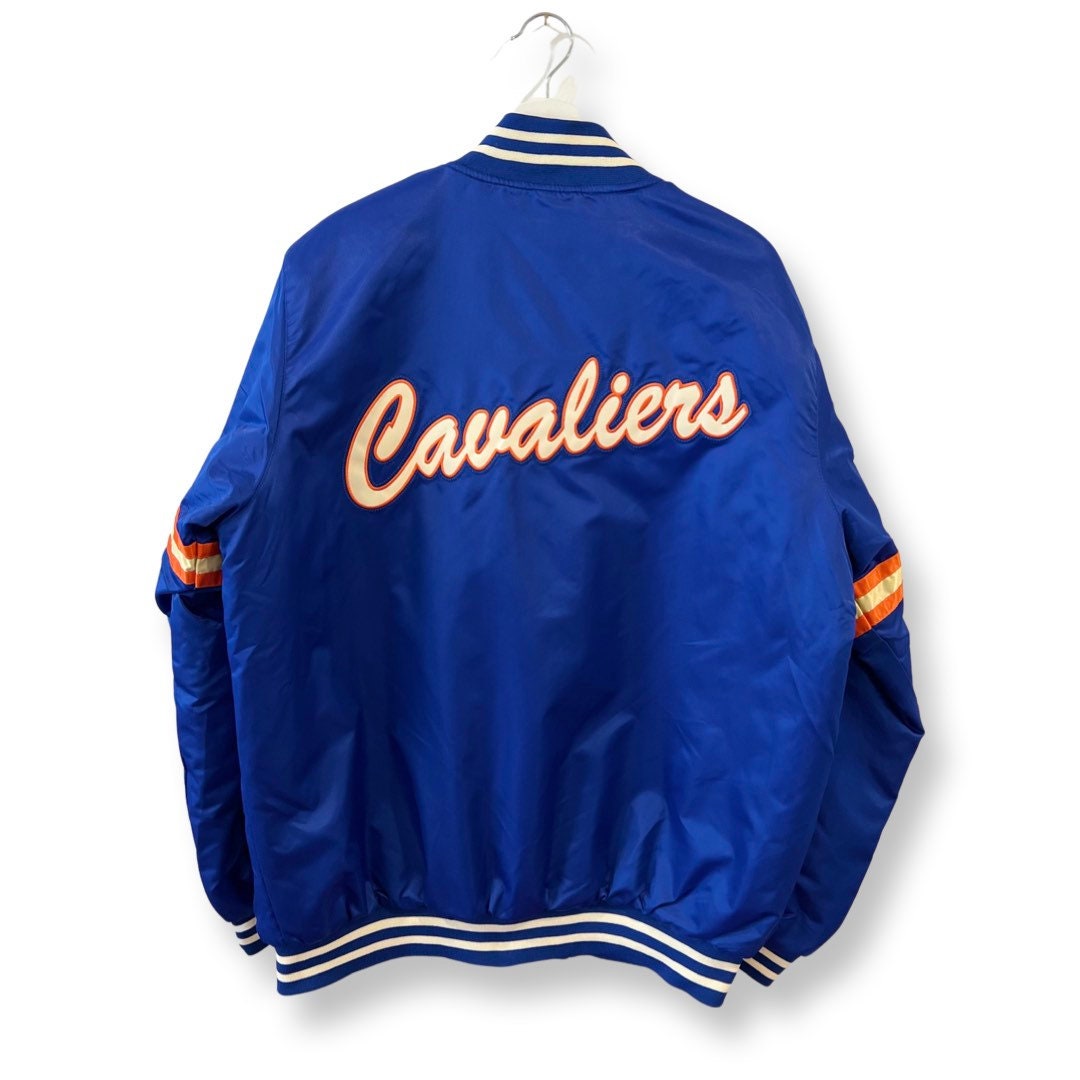 VCAVALIERS STARTER Varsity Jacket, Vintage Satin Bomber Jacket, Vintage 80s Starter Jacket, Size Large, Embroidered Logo, Streetwear, NBA