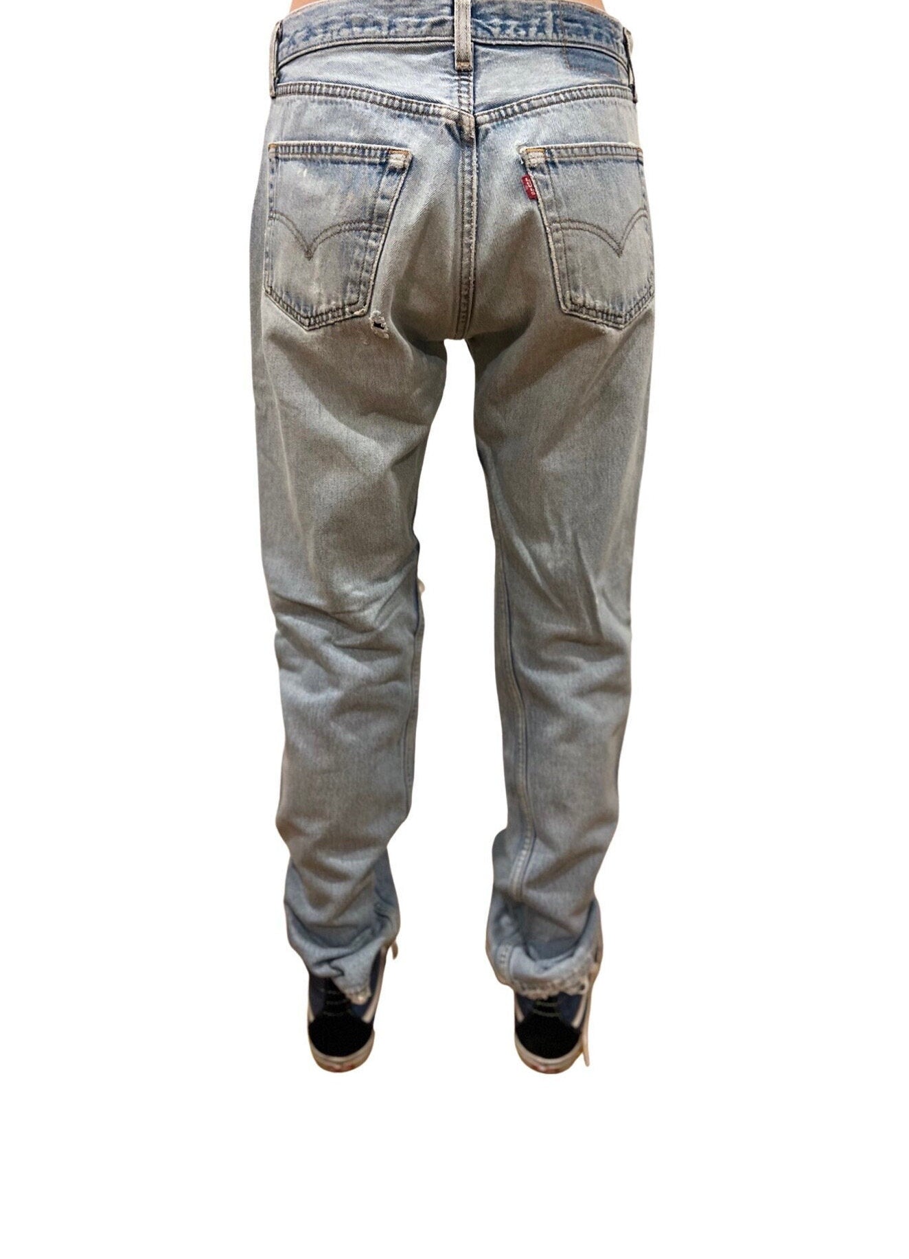 Vintage 80's Levis Jeans, Lightwash Ripped Denim, Size 30