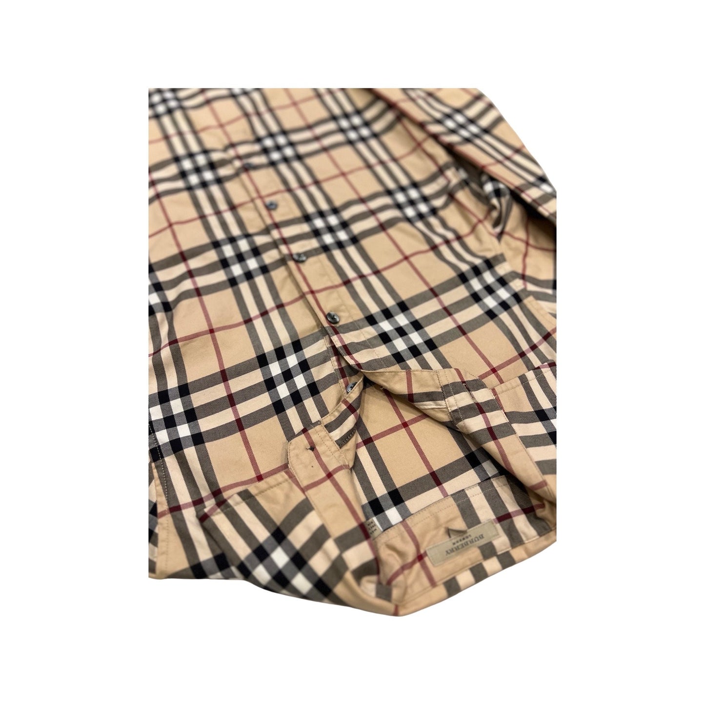 Burberry Vintage Tartan Print Long Sleeve Blouse, Traditional Print, Fitted Button Down Top, XS,