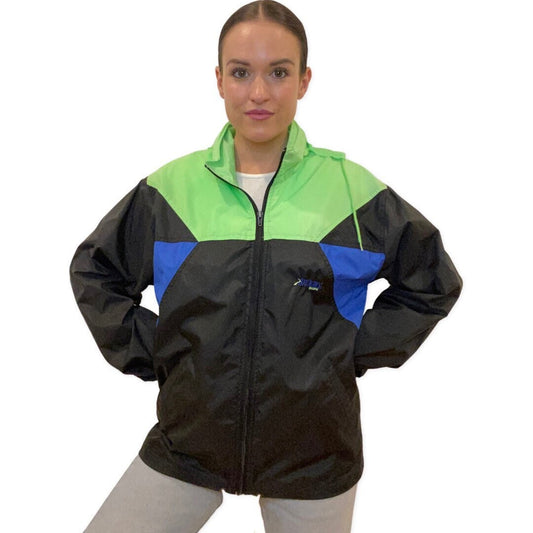 80's Windbreaker, Vintage Brooks, Rain Jacket, Rain Coat, Fluorescent, Oversized, Festival Wear, Jackets and Coats, Medium, Bright Green