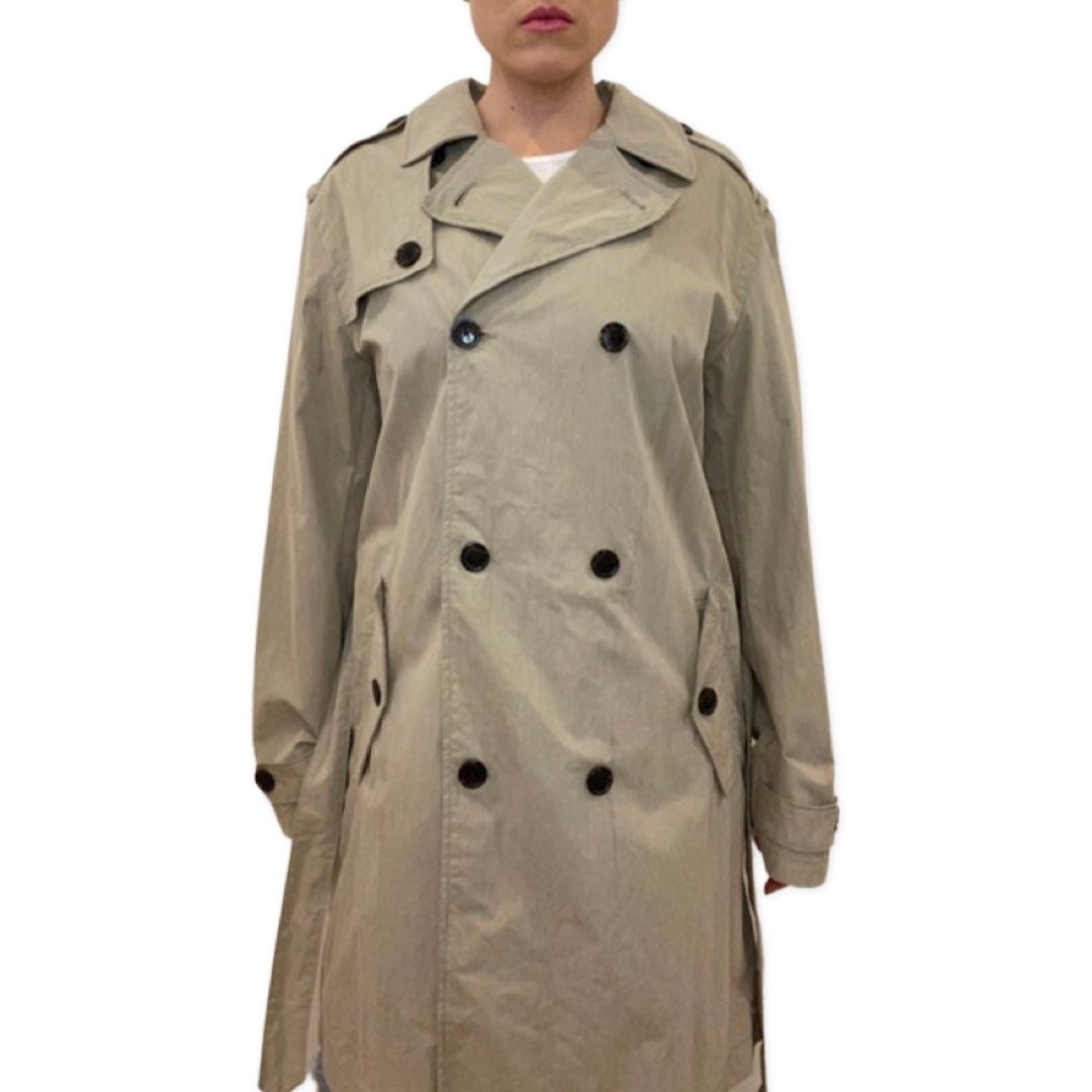 Beige Trench Coat, Jackets and Coats,  Gap trench coat, beige long jacket, size Large, Overcoat, Y2K Trench, Grunge Fashion