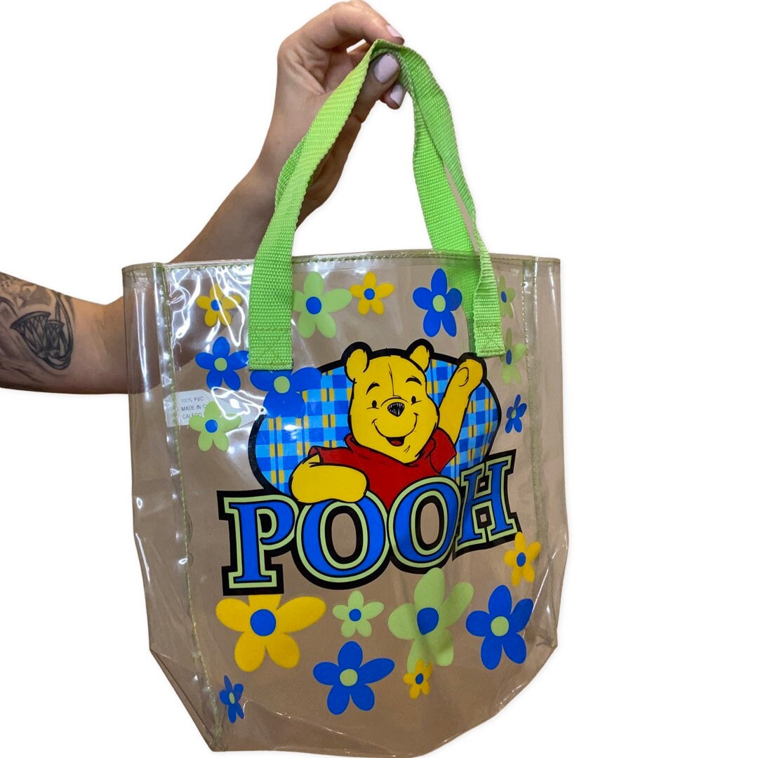 Winnie the Pooh Purse, Transparent Plastic Shoulder Bag, 2000s Purse, Y2K accessories, Disney, Tote Bag