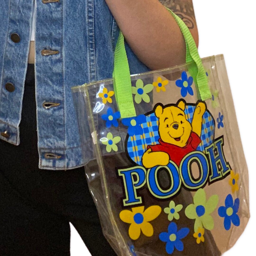 Winnie the Pooh Purse, Transparent Plastic Shoulder Bag, 2000s Purse, Y2K accessories, Disney, Tote Bag