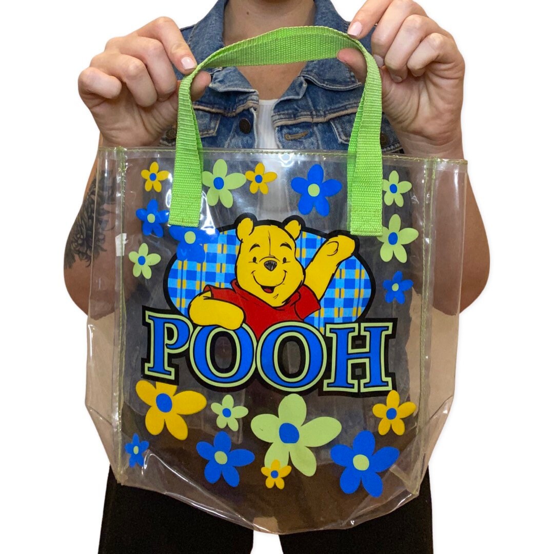 Winnie the Pooh Purse, Transparent Plastic Shoulder Bag, 2000s Purse, Y2K accessories, Disney, Tote Bag