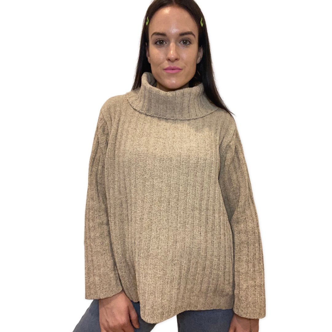 Chenille Sweater, 80's Ski, Beige Turtleneck Oversized Knit Sweater, Warm Sweater, Vintage Ski Top, Retro 80s Ski, Nude Sweater, Pullover