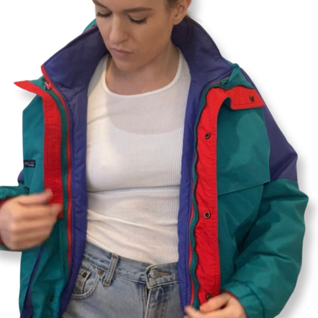 80's Ski Jacket, Vintage Ski Style, Winter Coat, Columbia, Windbreaker, Reversible Bomber Jacket, 1980s Ski Jacket, Retro Ski Wear,