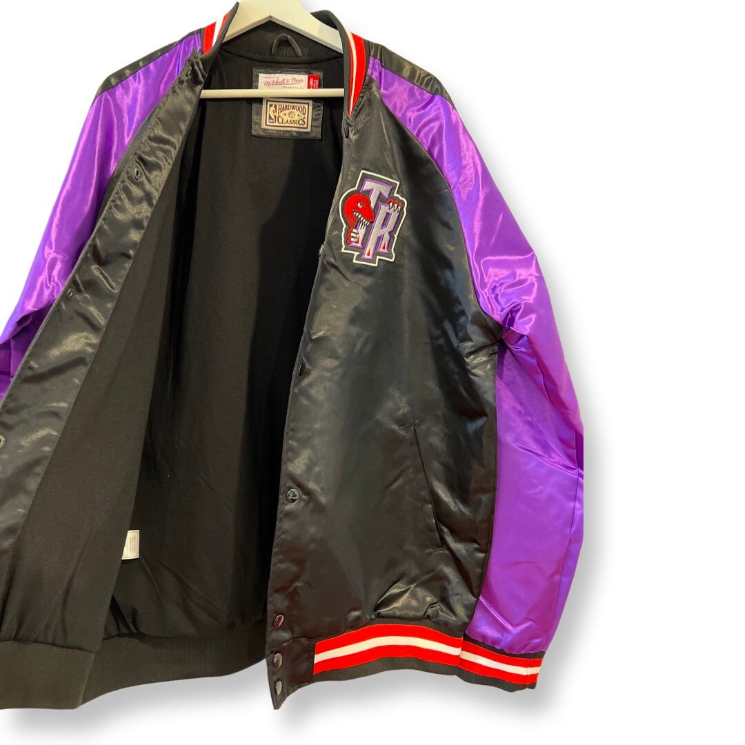 RAPTORS Varsity Jacket, Satin Bomber Jacket, Y2K Jacket, Size XLarge, Mitchell & Ness, Hardwood Classics, Streetwear, NBA, Toronto