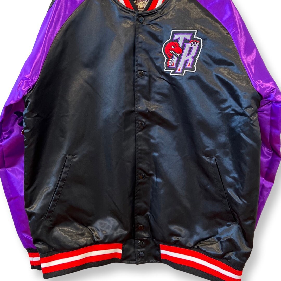 RAPTORS Varsity Jacket, Satin Bomber Jacket, Y2K Jacket, Size XLarge, Mitchell & Ness, Hardwood Classics, Streetwear, NBA, Toronto