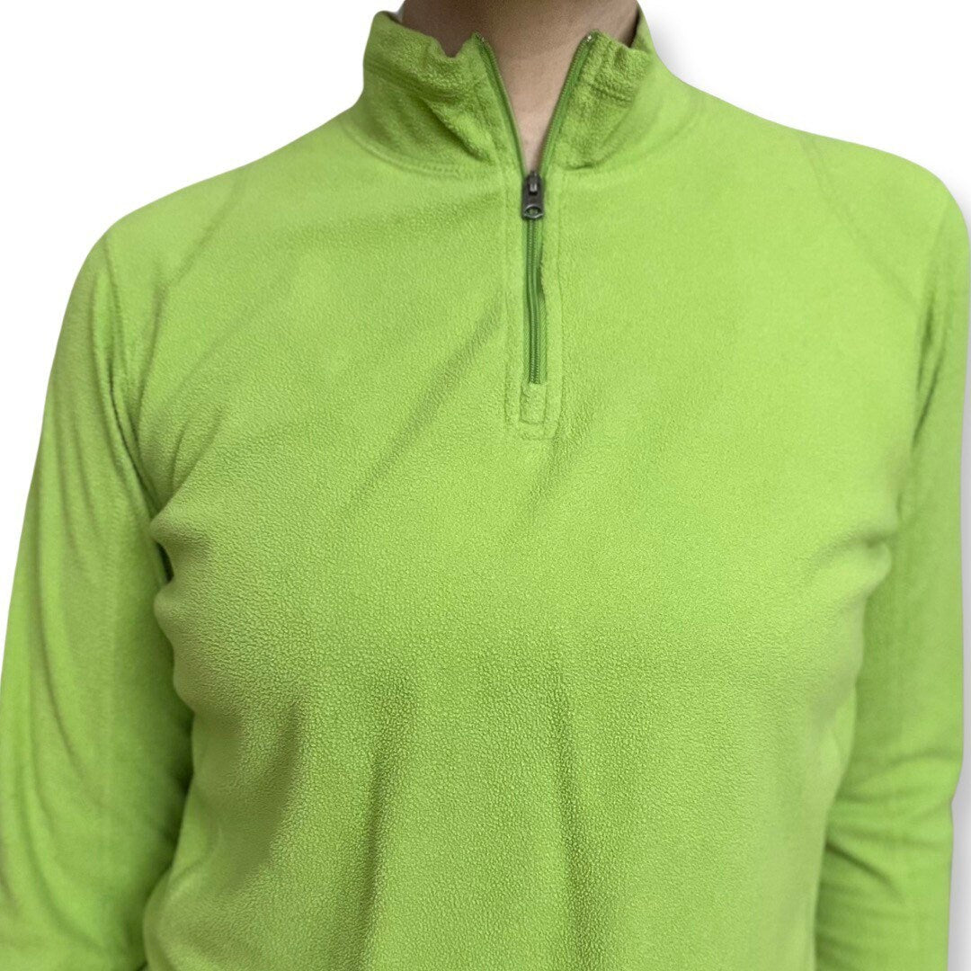 80'S Ski Fleece, Lime Green Fleece, Quarter Zip Up Pullover, Vintage Fleece Sweater, Vintage Columbia, Green, Medium, Large, Hiking Sweater