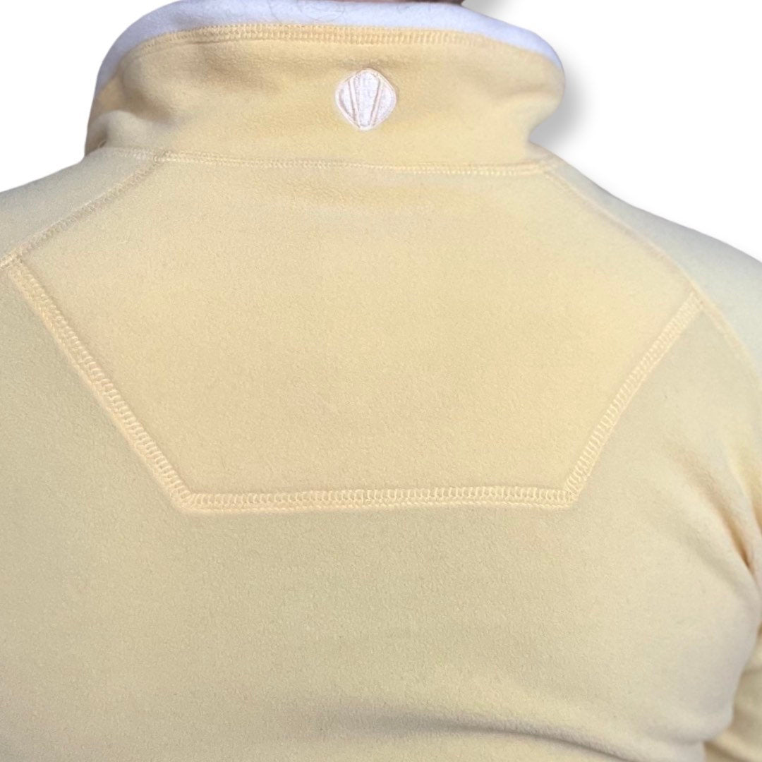 80's Ski, Sun Ice, Vintage Fleece Sweater, Pastel Yellow, Quarter Zip Up Fleece Jacket, Retro Ski Wear, Medium, Ski Fleece, Sweater