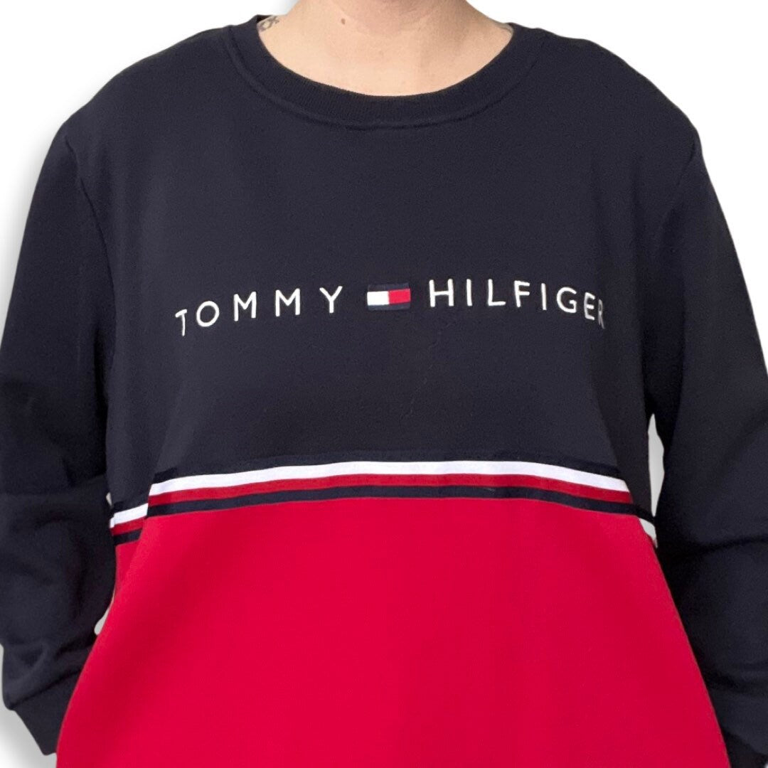 Tommy Hilfiger Y2K Crewneck Sweater, Streetwear, XL Pullover, Oversized Tommy Top