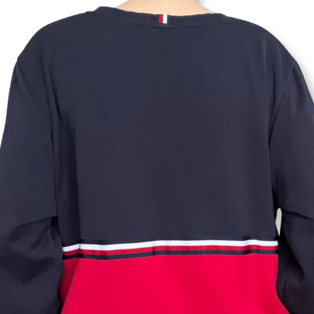 Tommy Hilfiger Y2K Crewneck Sweater, Streetwear, XL Pullover, Oversized Tommy Top