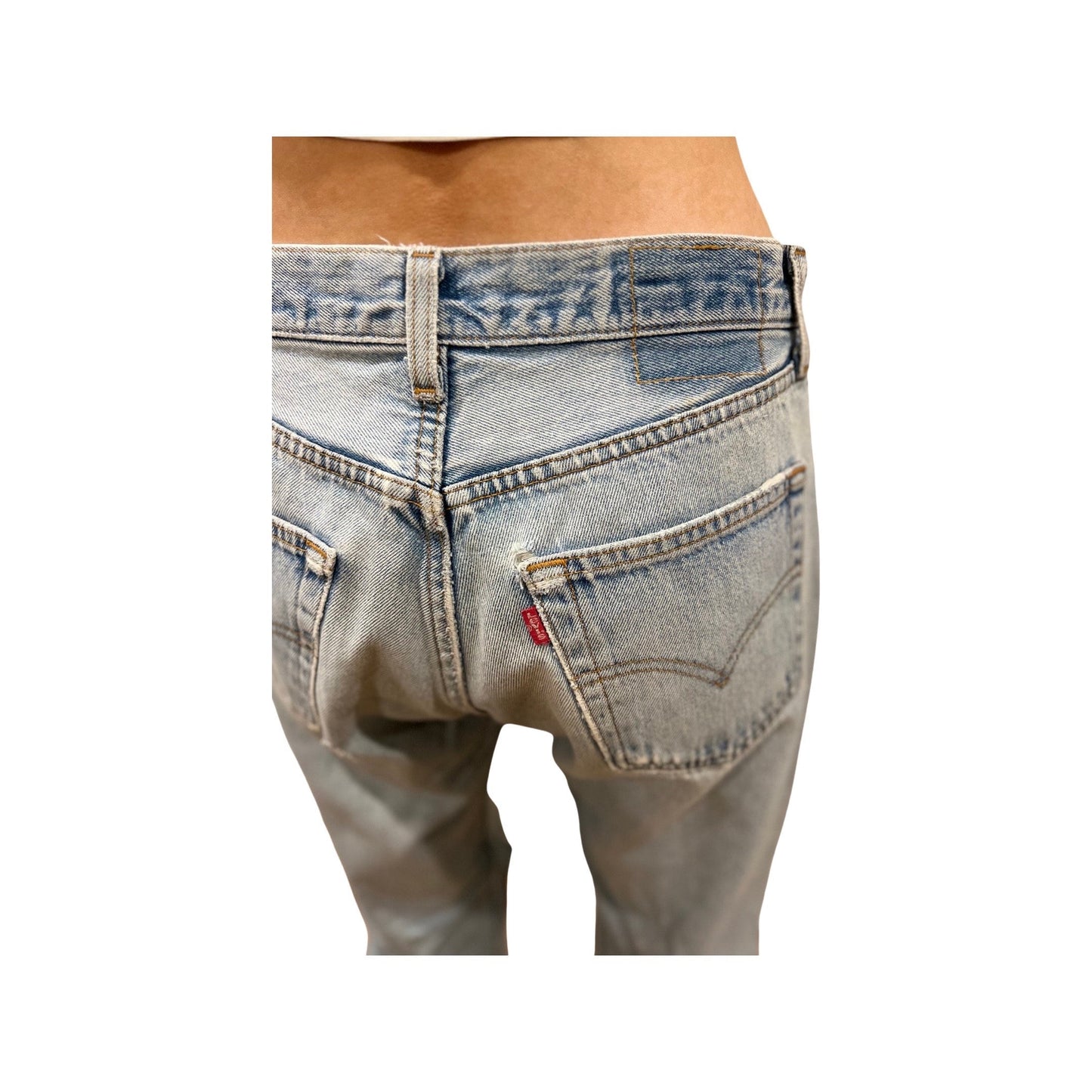 Vintage 80's Levis Jeans, Lightwash Ripped Denim, Size 30