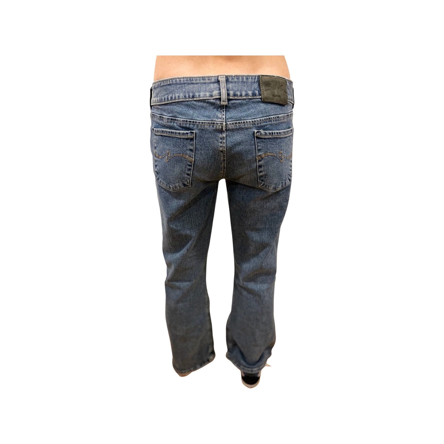 Low Rise Jeans, Y2K Silver Jeans Bell Bottoms Size 31, 2000's Fashion, Flare Leg Jeans, Small