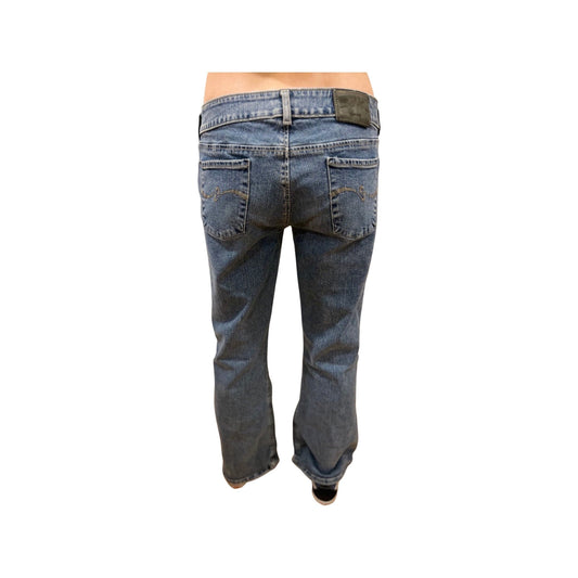 Low Rise Jeans, Y2K Silver Jeans Bell Bottoms Size 31, 2000's Fashion, Flare Leg Jeans, Small