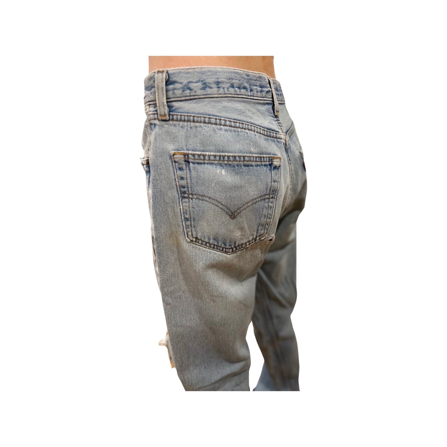 Vintage 80's Levis Jeans, Lightwash Ripped Denim, Size 30