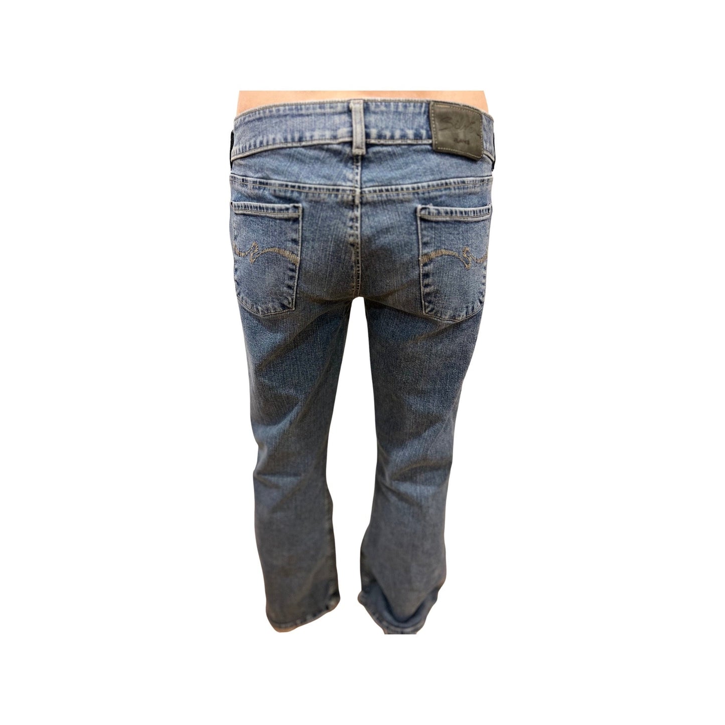 Low Rise Jeans, Y2K Silver Jeans Bell Bottoms Size 31, 2000's Fashion, Flare Leg Jeans, Small