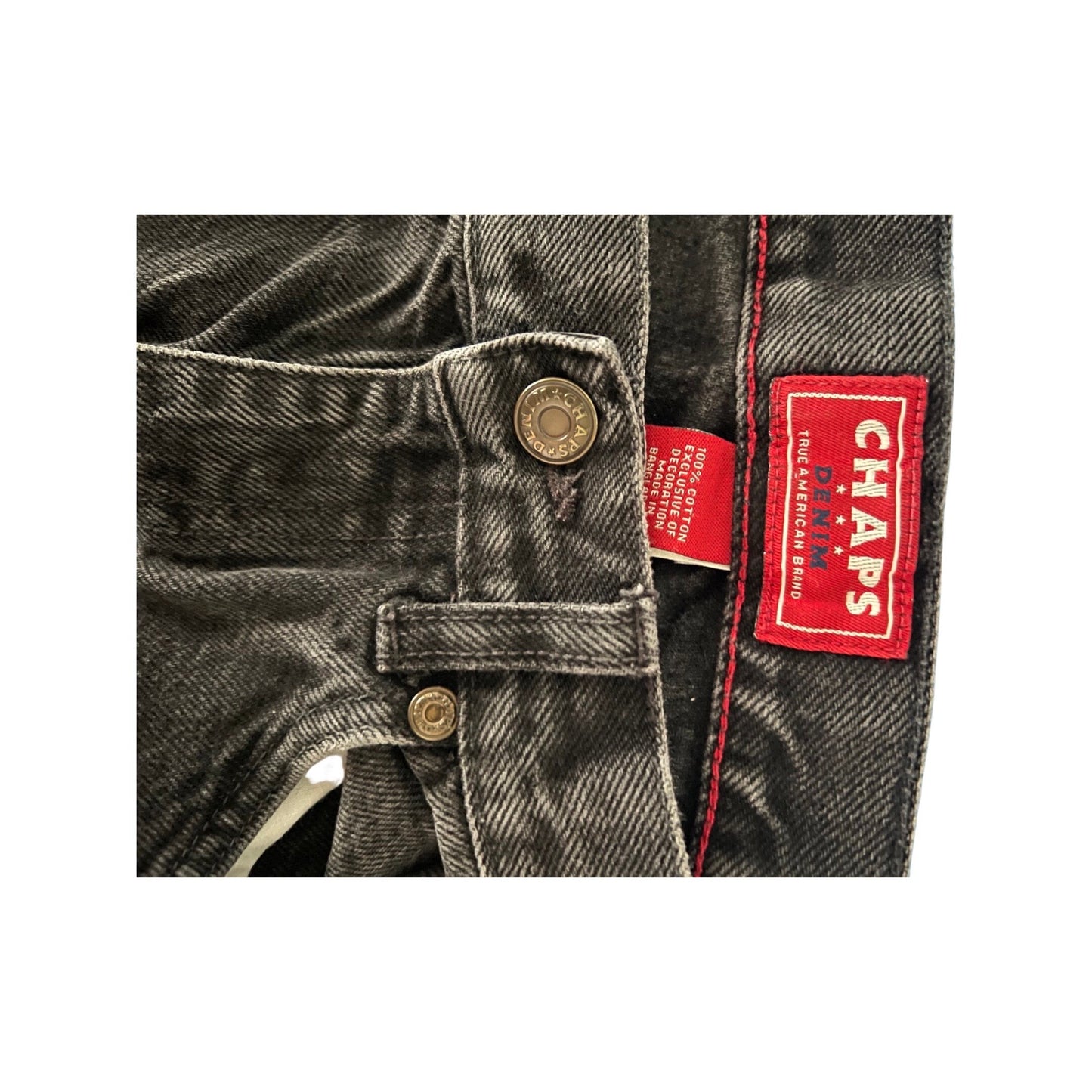 Vintage Chaps Jeans, Size 30, Black Denim, fit like 26-27, Small, 90s denim