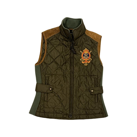 Ralph Lauren Vest, Small Down Fill Vest, Military Green, Preppy Style, Y2k Vest, Vintage Outerwear