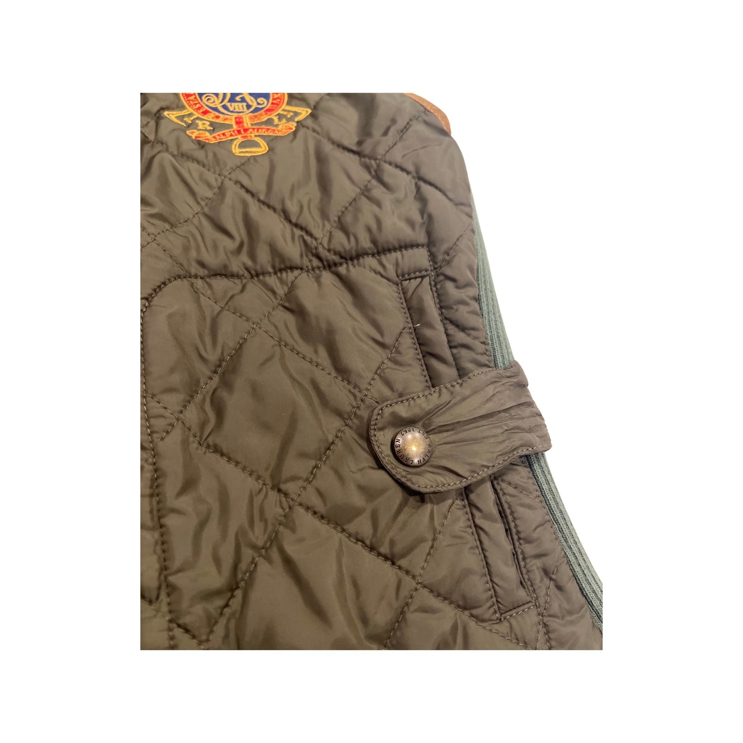 Ralph Lauren Vest, Small Down Fill Vest, Military Green, Preppy Style, Y2k Vest, Vintage Outerwear
