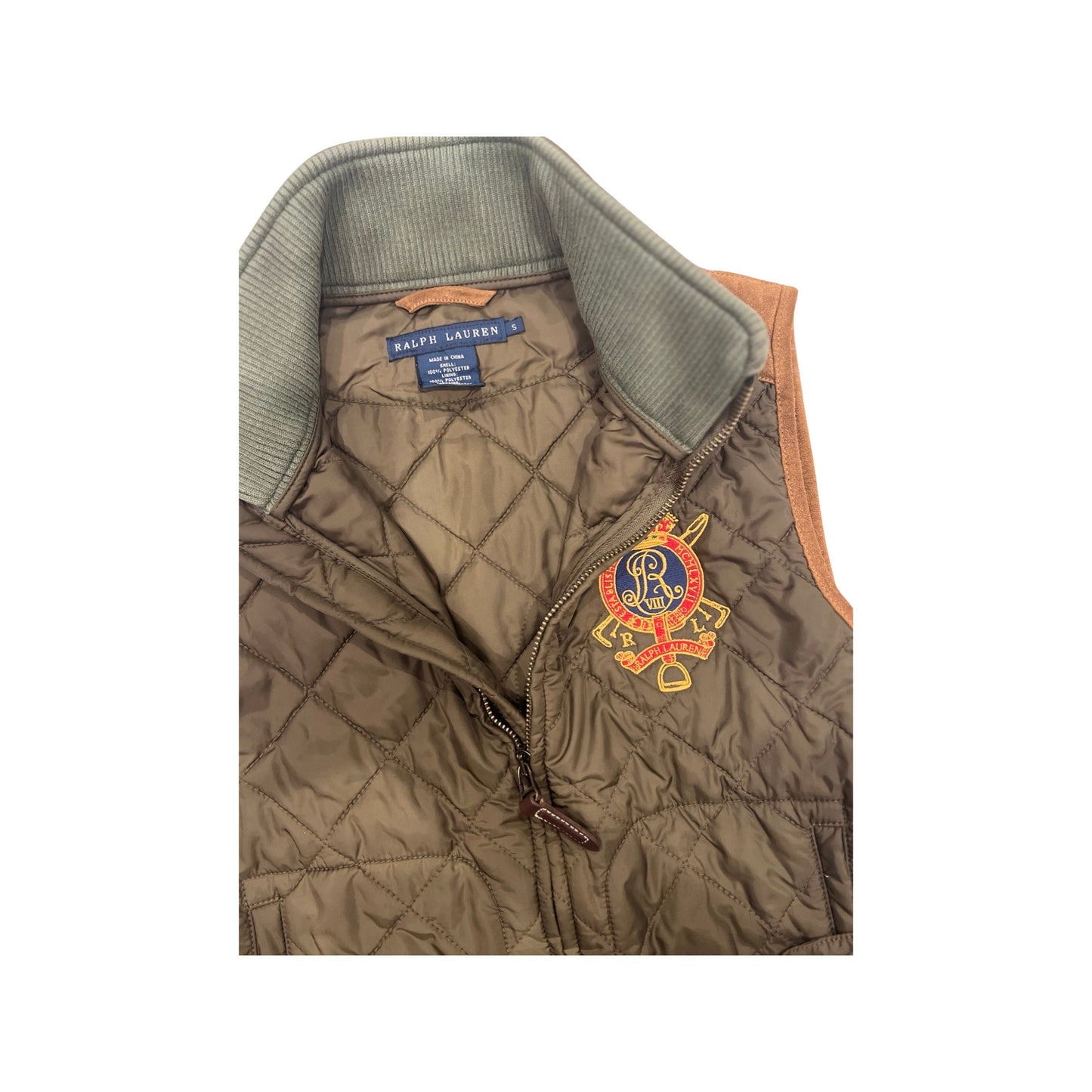 Ralph Lauren Vest, Small Down Fill Vest, Military Green, Preppy Style, Y2k Vest, Vintage Outerwear