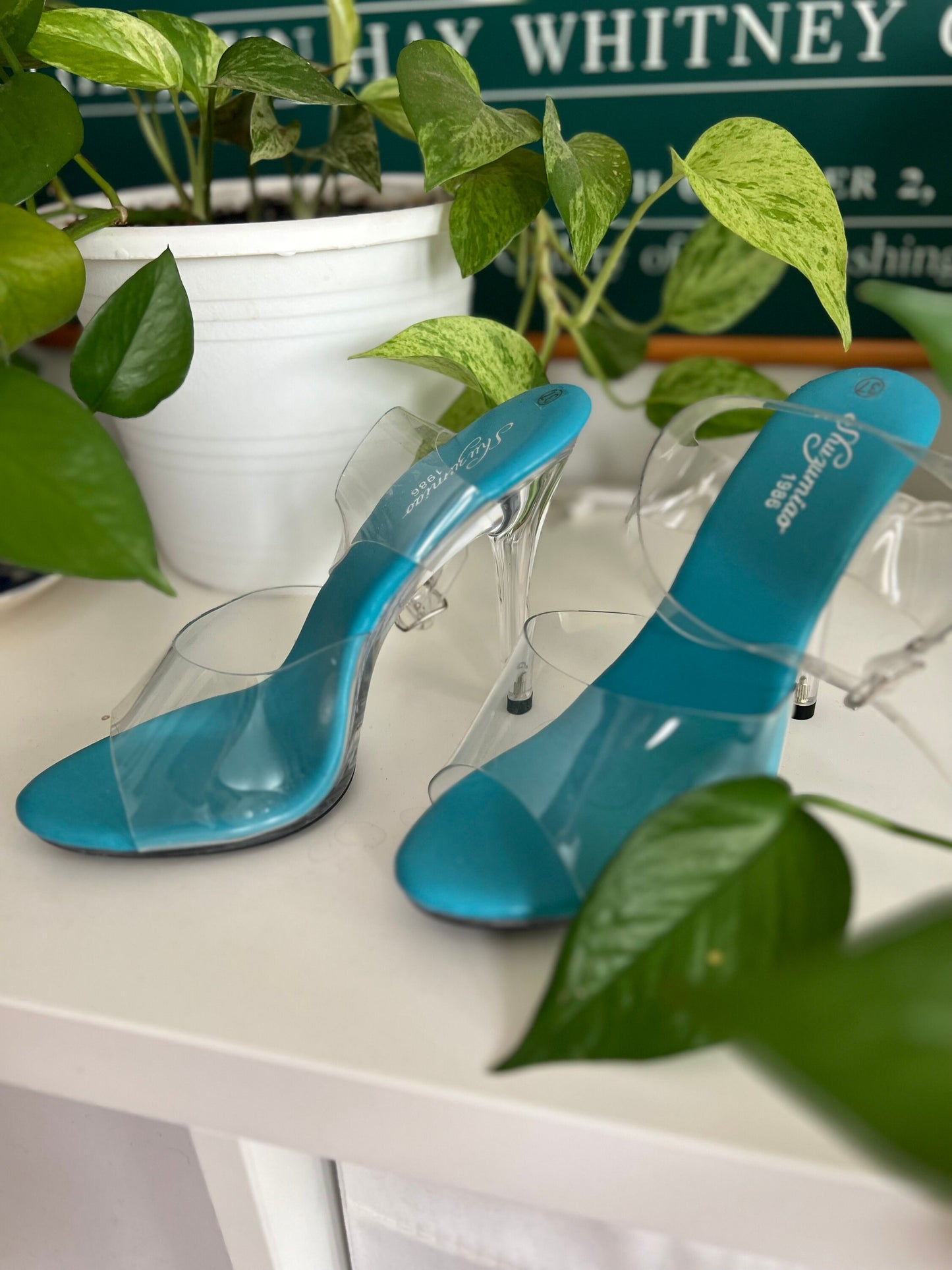 Plastic Clear High Heels, Size 37, Transparent Kitten Heels, Vintage High Heel Shoe, Size 7, 1986, Y2K Fashion