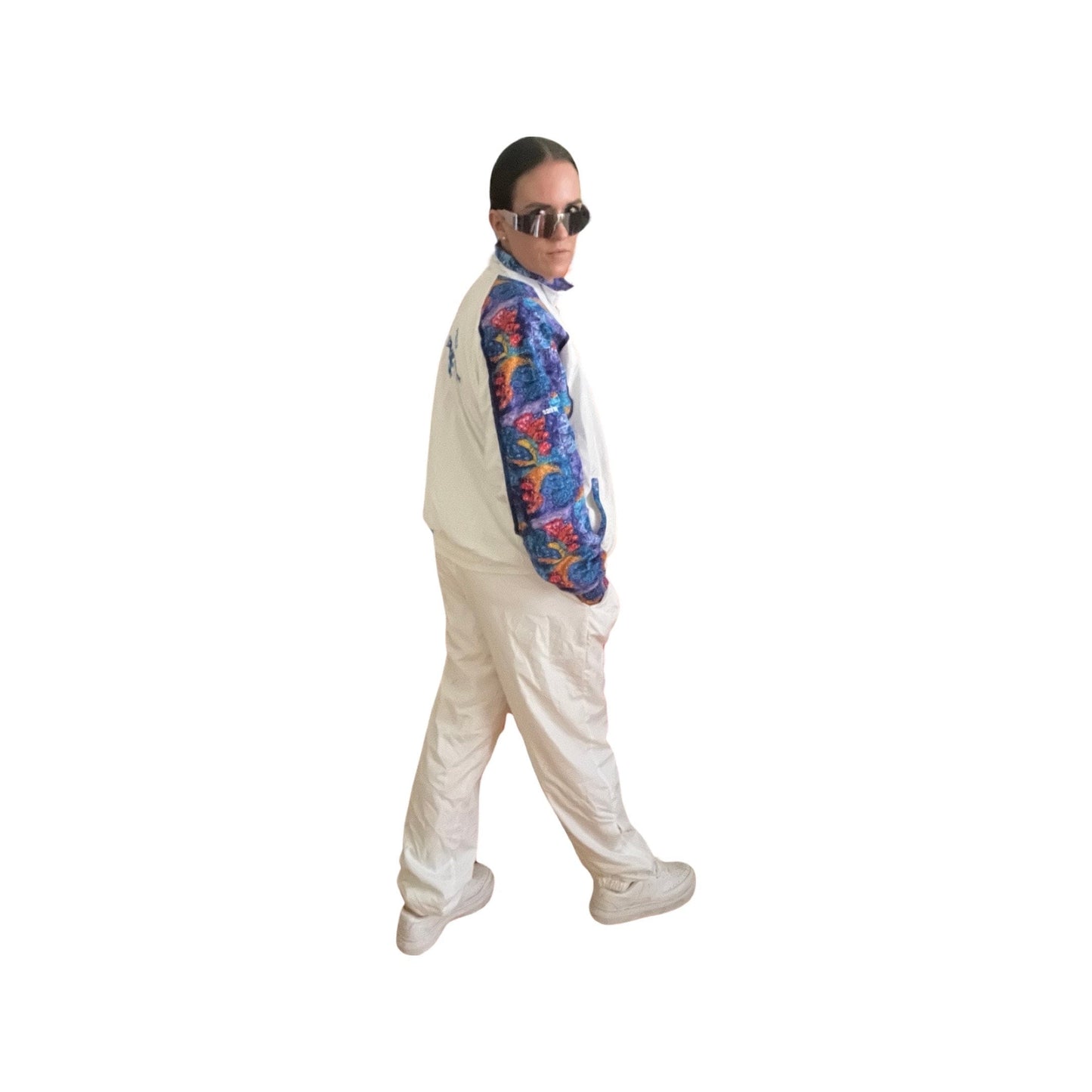 Vintage 80s Prince White Track Suit - Oversized Baggy Fit - Large - Waterproof Matching Set