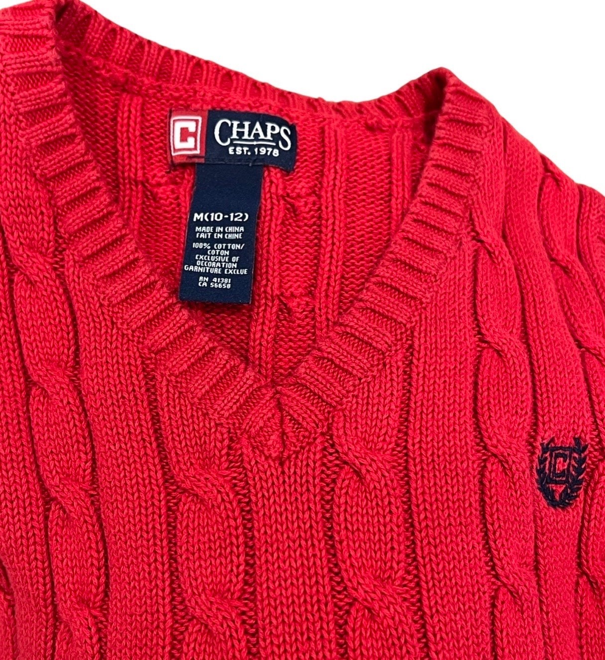 Vintage Red Chaps Knit Sweater Vest - Size Small, Y2K Preppy Chic Streetwear, Cool Sophistication