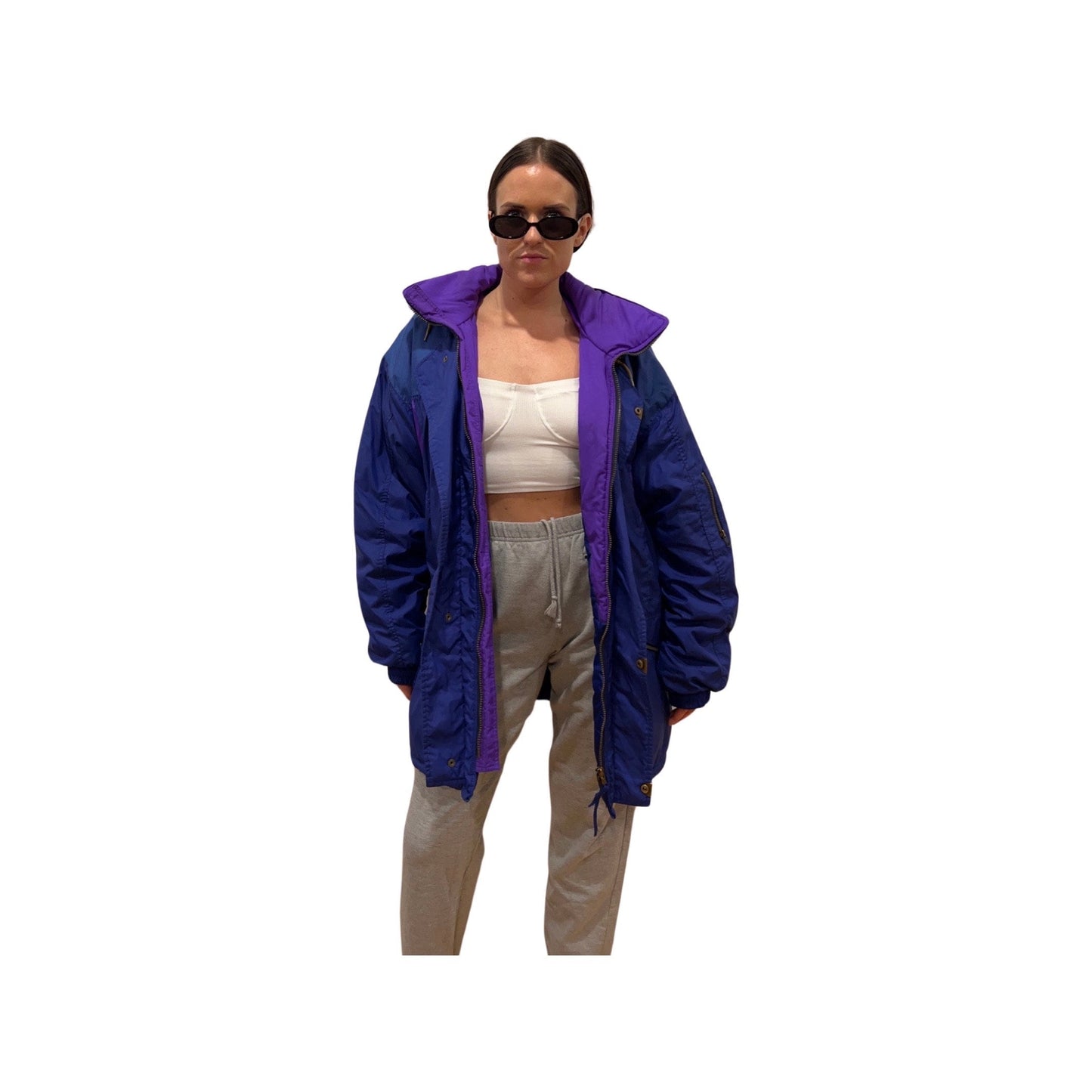 90's Ski Jacket - Sun Ice - Very Rare - Vintage 1991 Blue Purple Ski Jacket - Oversized Retro Streetwear Vibes, Medium Men's Large Women's