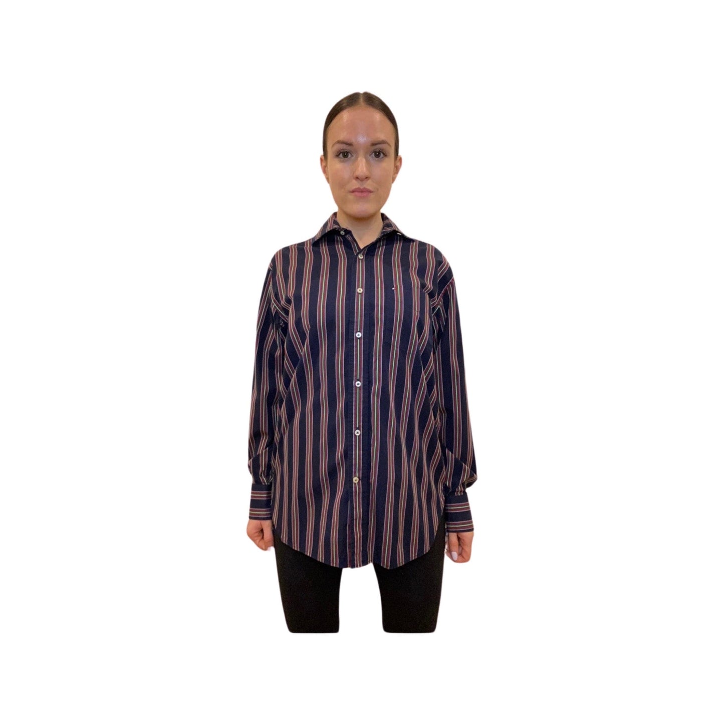 Tommy Hilfiger Vintage button up shirt, stripped, size small, dress shirt, long sleeve button down shirt, 80s pin stripped blouse