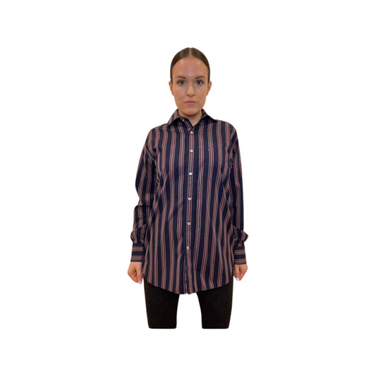 Tommy Hilfiger Vintage button up shirt, stripped, size small, dress shirt, long sleeve button down shirt, 80s pin stripped blouse