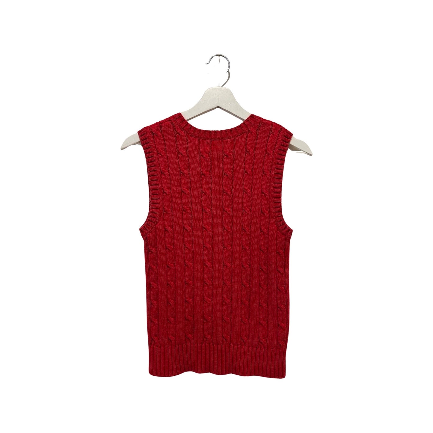 Vintage Red Chaps Knit Sweater Vest - Size Small, Y2K Preppy Chic Streetwear, Cool Sophistication